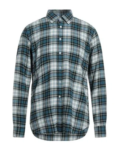 Bagutta Man Shirt Azure Size 16 Cotton In Blue