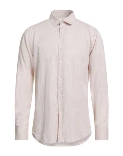 Bagutta Man Shirt Beige Size 17 ½ Linen, Cotton In Neutral