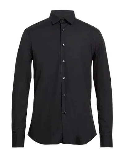 Bagutta Man Shirt Black Size 16 ½ Cotton, Polyamide, Elastane In Multi