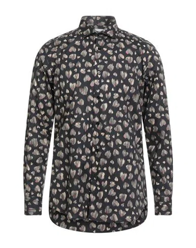 Bagutta Man Shirt Black Size 17 ½ Cotton, Elastane