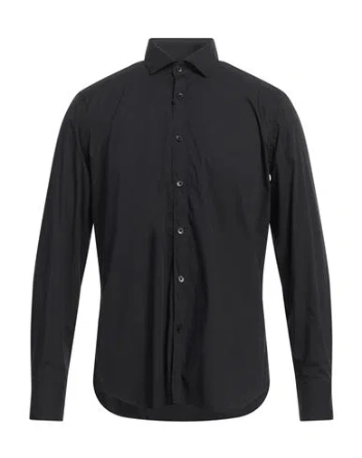 Bagutta Man Shirt Black Size 17 Cotton, Polyamide, Elastane