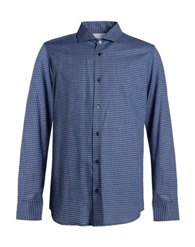 Bagutta Man Shirt Blue Size 16 Cotton