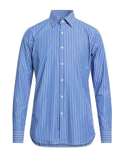 Bagutta Man Shirt Blue Size 17 ½ Cotton