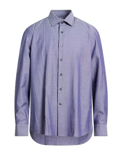 Bagutta Man Shirt Blue Size 17 ½ Cotton