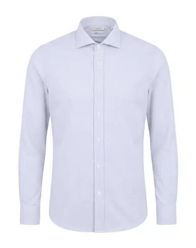 Bagutta Man Shirt Blue Size 17 ¾ Cotton, Polyamide, Elastane