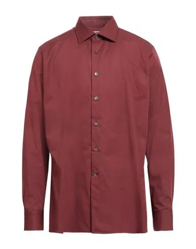 Bagutta Man Shirt Brick Size 17 ½ Cotton