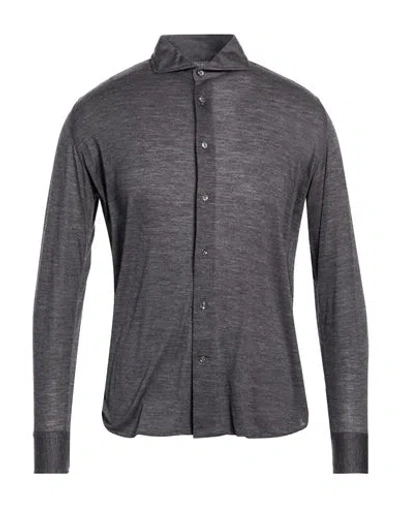 Bagutta Man Shirt Charcoal Size 17 Virgin Wool In Gray