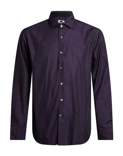 Bagutta Man Shirt Dark Purple Size 14 ½ Cotton