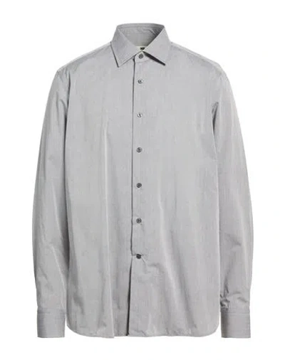 Bagutta Man Shirt Grey Size 17 ½ Cotton In Gray