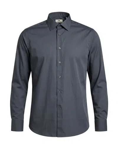 Bagutta Man Shirt Grey Size 17 ¾ Cotton, Polyamide, Elastane In Gray