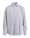Bagutta Man Shirt Grey Size 18 Cotton, Polyamide, Elastane In Gray