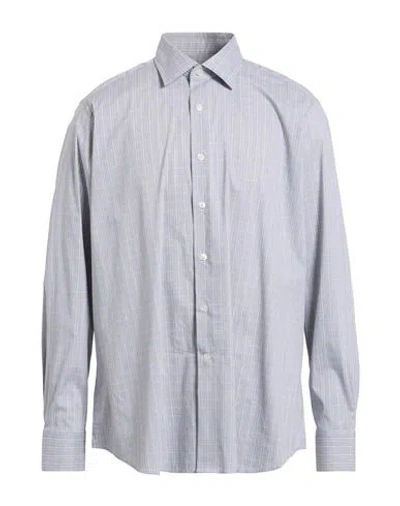 Bagutta Man Shirt Grey Size 18 Cotton, Polyamide, Elastane In Gray
