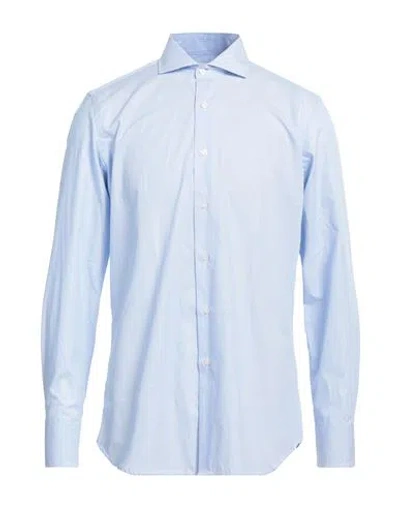 Bagutta Man Shirt Light Blue Size 17 Cotton