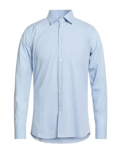 Bagutta Man Shirt Light Blue Size 17 ½ Cotton, Elastane