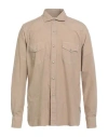 Bagutta Man Shirt Light Brown Size Xl Cotton