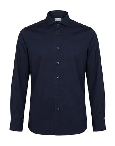 Bagutta Man Shirt Midnight Blue Size 16 ½ Cotton, Elastane