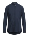 Bagutta Man Shirt Midnight Blue Size 17 ½ Linen, Cotton