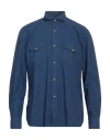 Bagutta Man Shirt Navy Blue Size M Cotton