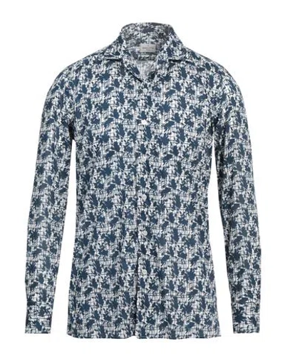 Bagutta Man Shirt Navy Size 15 ½ Cotton In Blue