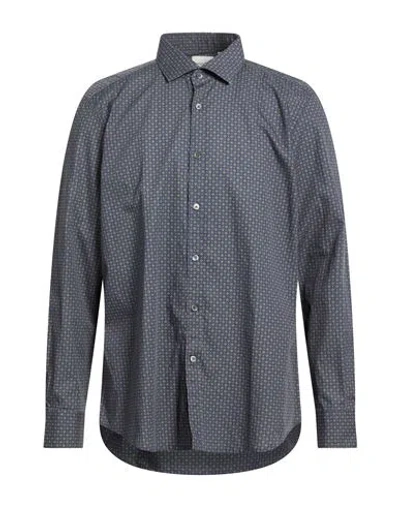 Bagutta Man Shirt Navy Size 17 ½ Cotton In Blue