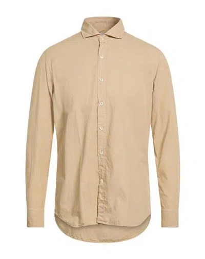Bagutta Man Shirt Sand Size 17 Cotton In Brown