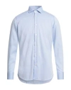 Bagutta Man Shirt Sky Blue Size 15 ¾ Cotton, Polyamide, Elastane