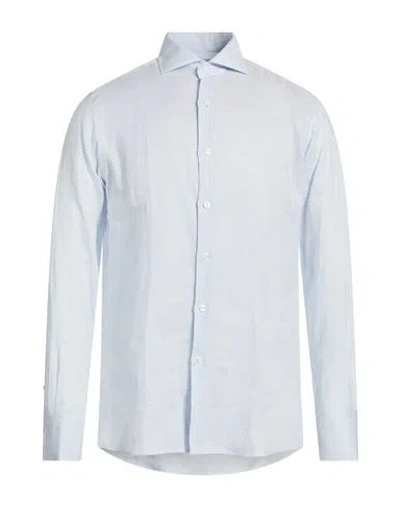 Bagutta Man Shirt Sky Blue Size 15 ¾ Linen