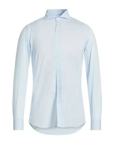 Bagutta Man Shirt Sky Blue Size 17 Cotton