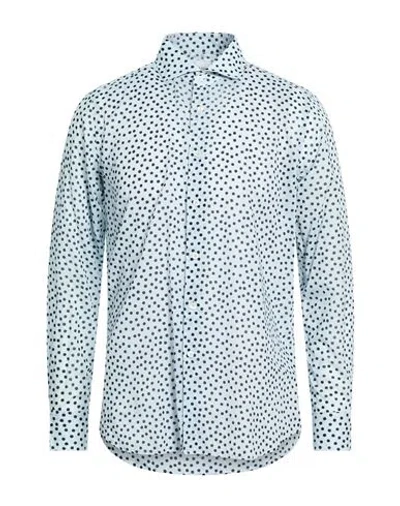 Bagutta Man Shirt Sky Blue Size 17 Cotton In Multi
