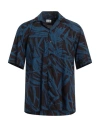 Bagutta Man Shirt Slate Blue Size L Elastane, Cotton