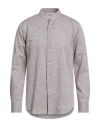 Bagutta Man Shirt Taupe Size 17 ½ Linen, Cotton In Brown