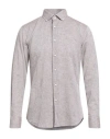 Bagutta Man Shirt Taupe Size 17 ½ Linen, Cotton In Neutral
