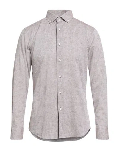Bagutta Man Shirt Taupe Size 17 ½ Linen, Cotton In Neutral