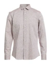 Bagutta Man Shirt Taupe Size 17 ½ Linen, Cotton In Gray