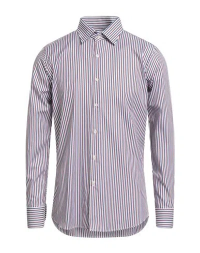 Bagutta Man Shirt White Size 17 ½ Cotton In Burgundy