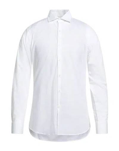 Bagutta Man Shirt White Size 17 Cotton, Elastane