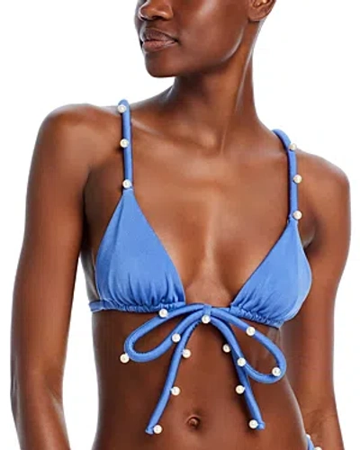 Bahia Maria Bow Embellished Bikini Top In Blue