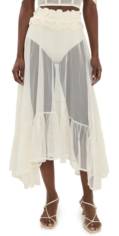 Bahia Maria Jardin De Lu Skirt Ivory In White