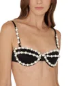 Bahia Maria Silvana Beaded Bikini Top In Black