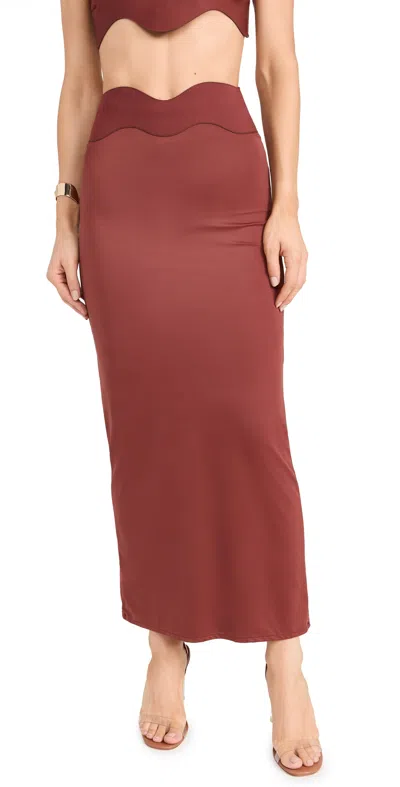 Bahia Maria Waves Maxi Skirt Terracotta