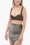 Baia Leather Bra Top With Embossed Details