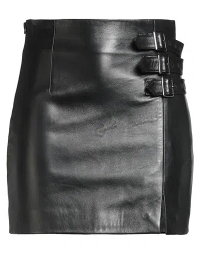 Baia Woman Mini Skirt Black Size 6 Leather