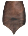 Baia Woman Mini Skirt Brown Size 4 Leather In Brown