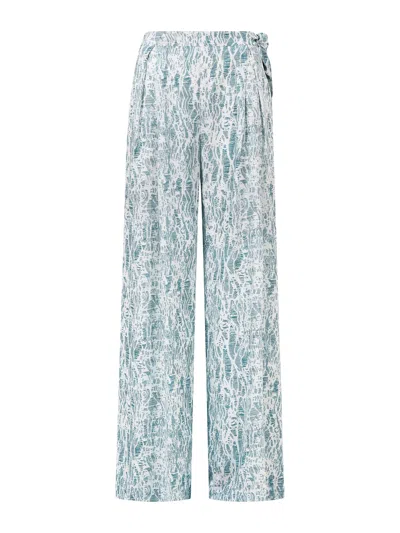 Baíah Women's Blue / White Santai Relaxed Trouser - Icy Rivulet Print In Multi