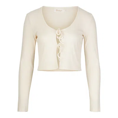 Baìge The Label Women's Neutrals Brit - Cropped Cardigan With Lacing In Natural