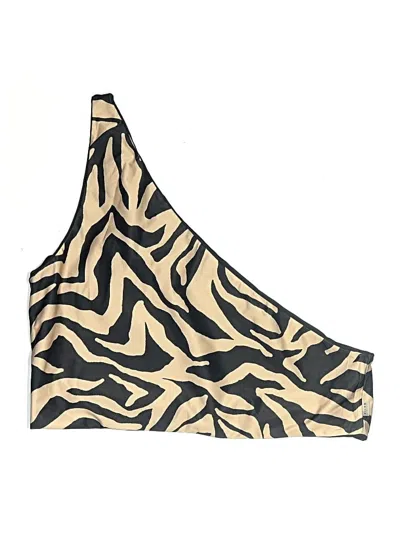 Pre-owned Baiia Swimsuit Top Tan Animal Print Pattern Swimwear In Brown