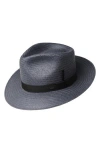 Bailey Adlay Woven Fedora In Navy