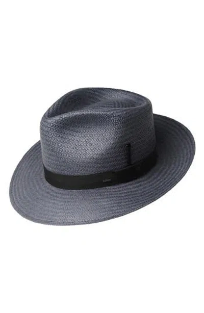 Bailey Adlay Woven Fedora In Navy