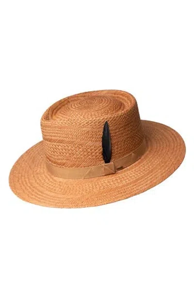 Bailey Alix Straw Fedora In Brown