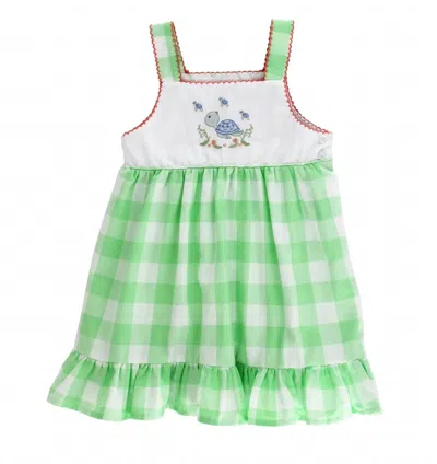 Bailey Boys Kids' Girl's Turtle Cove Sundress In Green Gingham